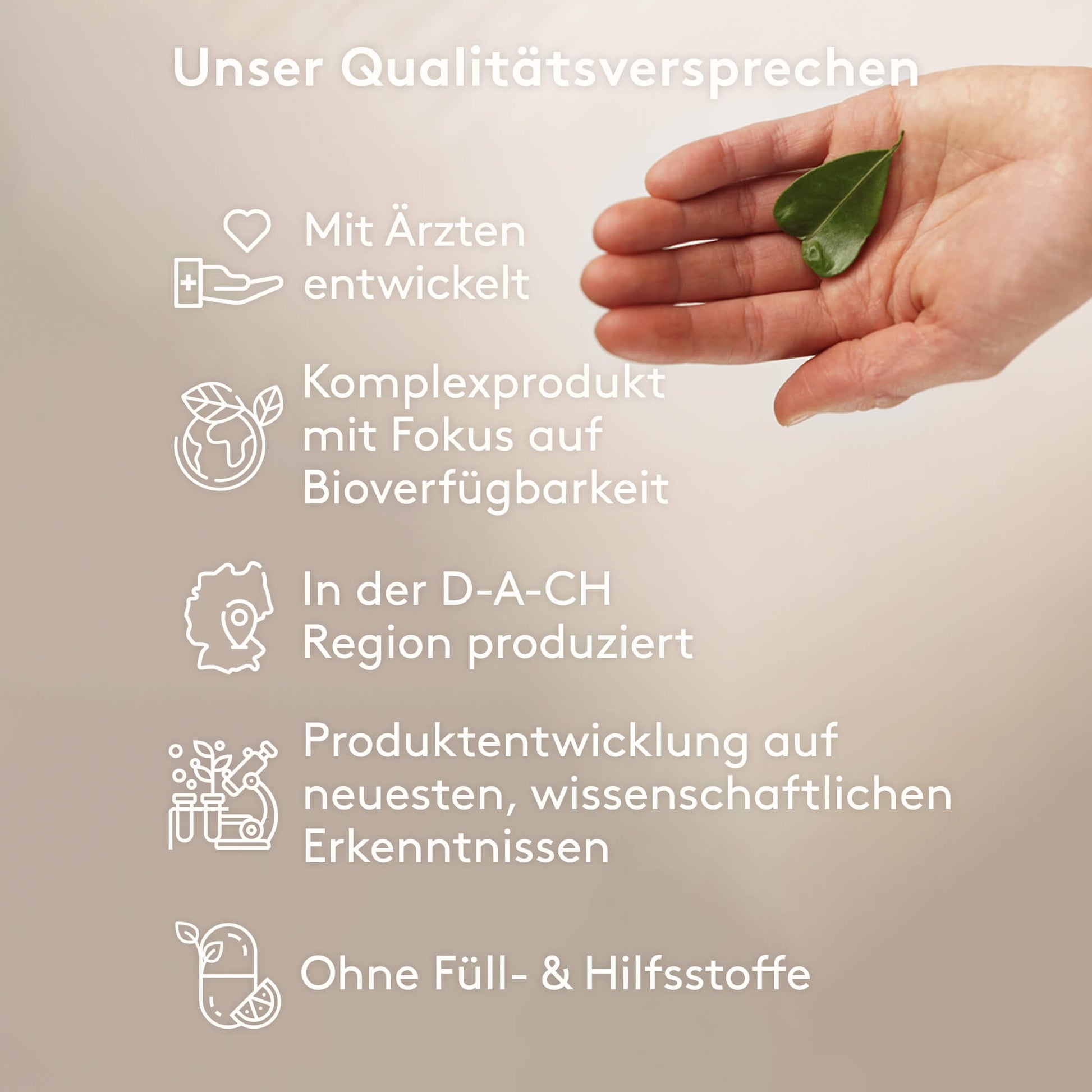Qualitätsversprechen MITOcare Supplements der Causa Logica flüssige Produkte
